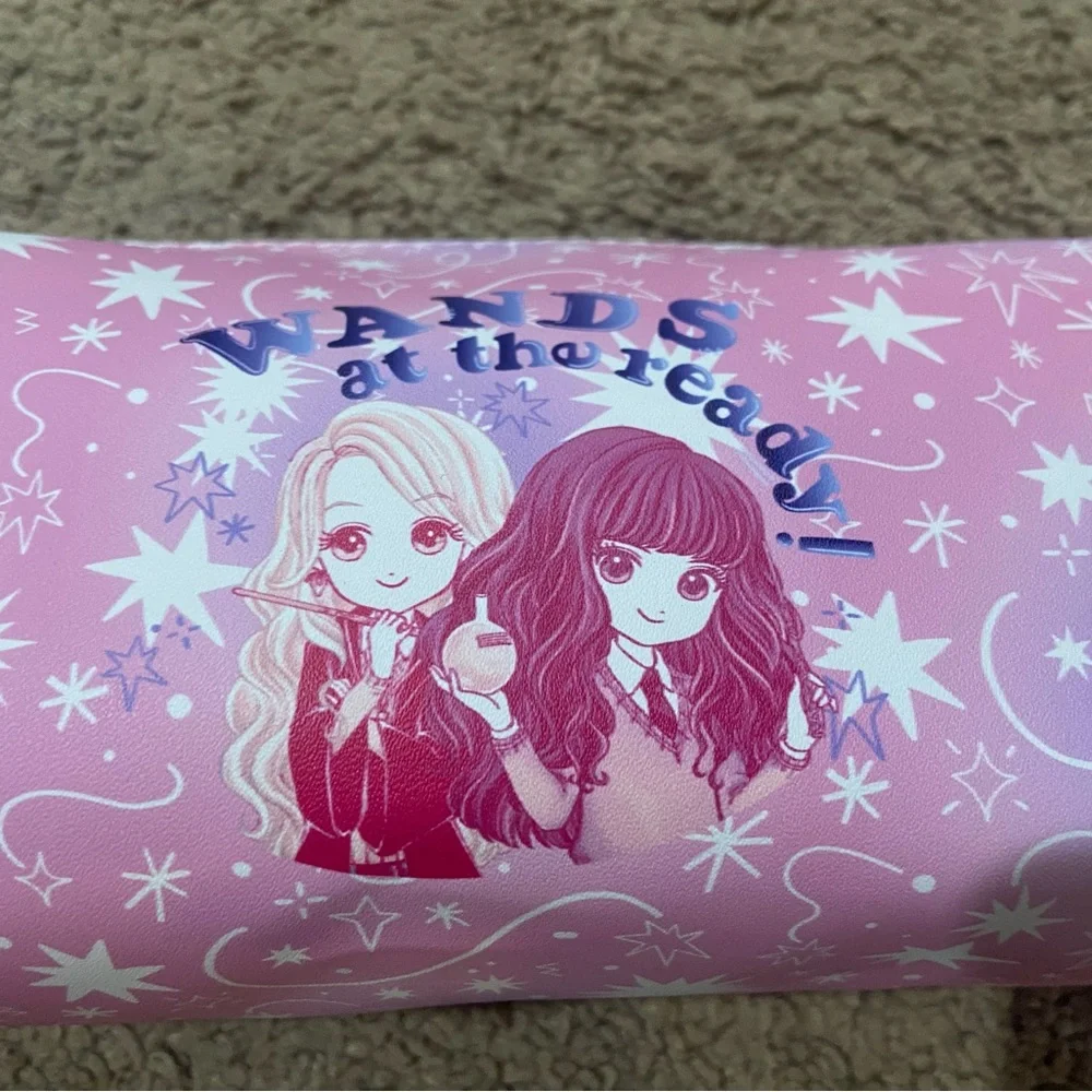 Primark Harry Potter Set Purple Chibi Wands At The Ready Pencil Case & Notebook